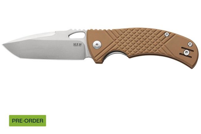 Afbeelding voor MKM Ciras MK CR-GCT Stonewashed 14C28N, Coyote Tan G10, zakmes, Les George design