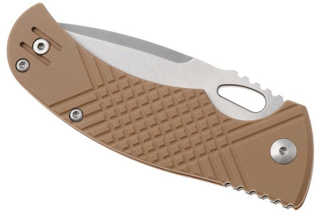 Afbeelding voor MKM Ciras MK CR-GCT Stonewashed 14C28N, Coyote Tan G10, zakmes, Les George design