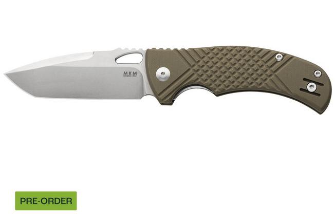 Afbeelding voor MKM Ciras MK CR-GOD Stonewashed 14C28N, OD Green G10, zakmes, Les George design