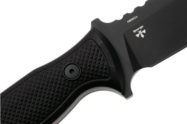 Afbeelding voor MKM Delta DL-GBKB TOP SHIELD Black N690, Black G10, vaststaand mes, Les George design