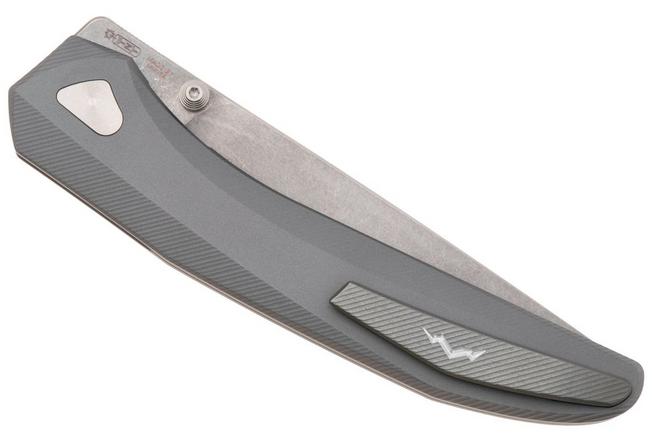 Obraz dla Nóż składany MKM Detonario DT-AGM Stonewashed Böhler M390, Gunmetal Aluminium, projekt TNT Knives