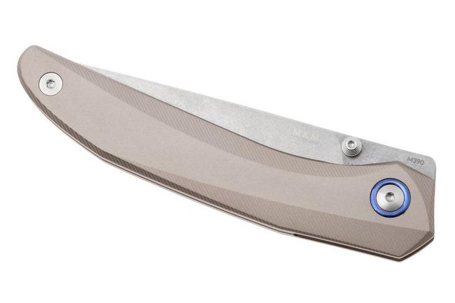 Afbeelding voor MKM Detonario DT-AGM Stonewashed Böhler M390, Gunmetal Aluminium, zakmes, TNT Knives design