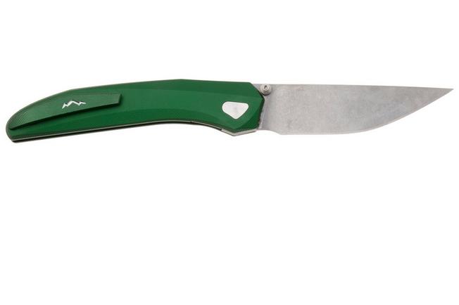 Afbeelding voor MKM Detonario DT-AG Stonewashed Böhler M390, Green Aluminium, zakmes, TNT Knives design