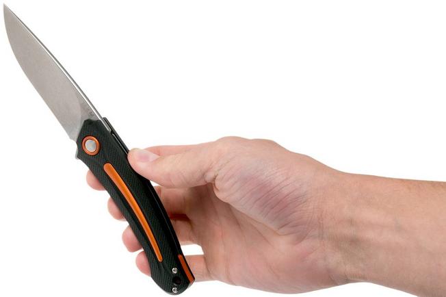 Imagen para MKM Arvenis FX01-MG OR Black G10, Orange navaja, Lucas Burnley Design
