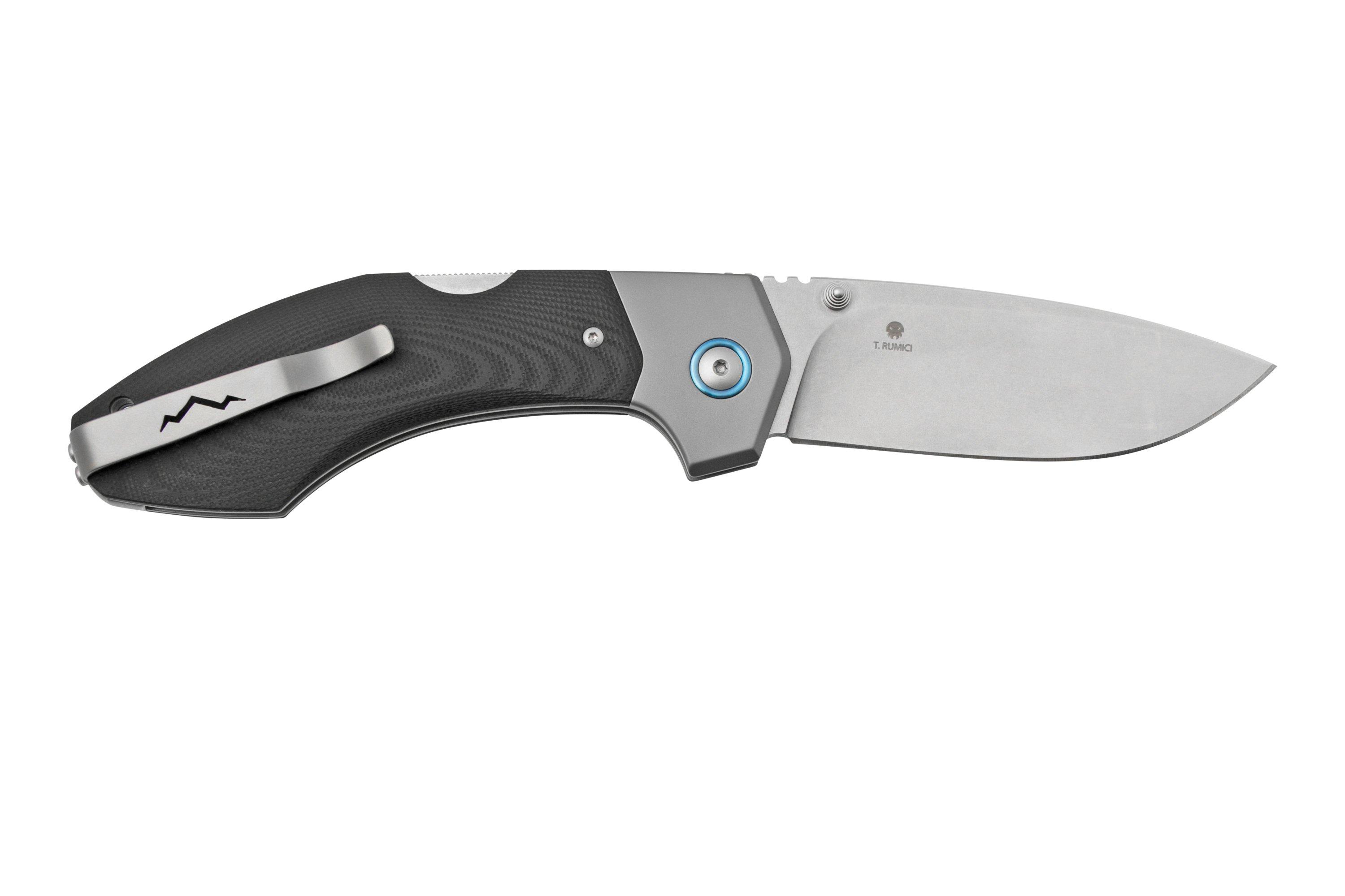MKM Hero Stonewashed, Black G10, Titanium Bolsters, pocket knife