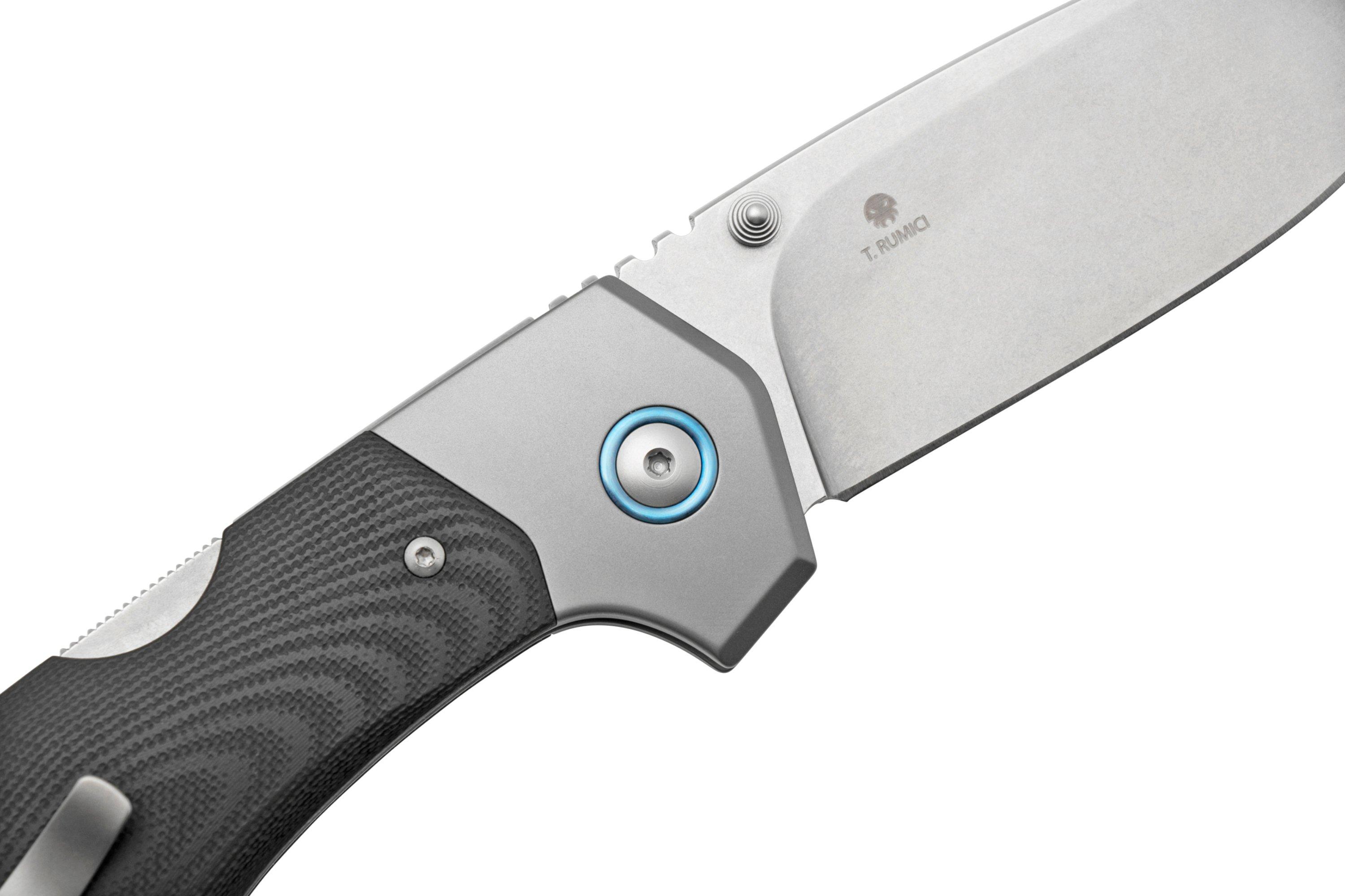 MKM Hero Stonewashed, Black G10, Titanium Bolsters, pocket knife