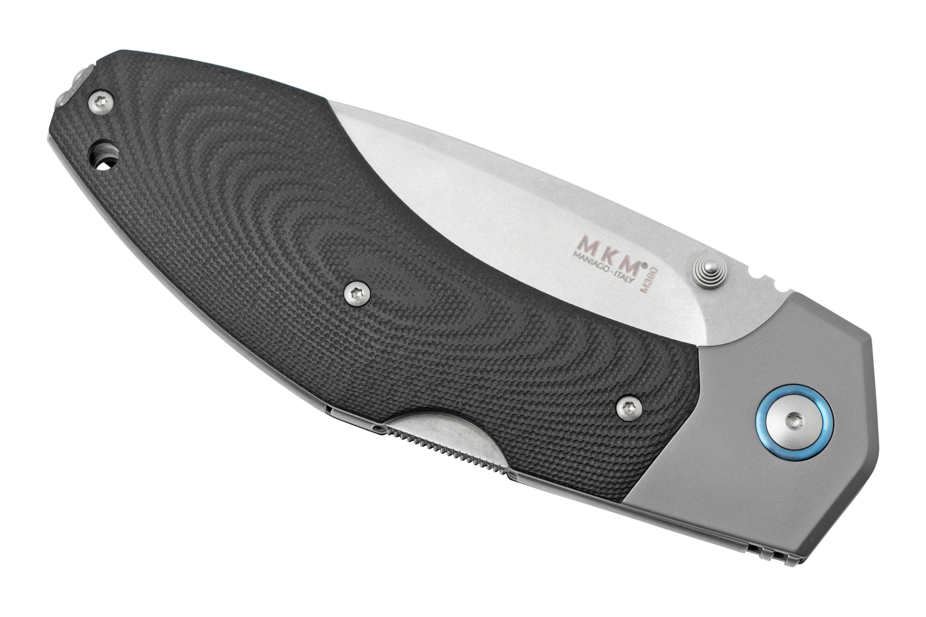 MKM Hero Stonewashed, Black G10, Titanium Bolsters, pocket knife