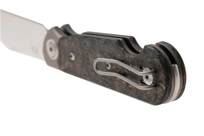 Afbeelding voor MKM Jacques JQ-TDMGD, Satin CPM MagnaCut, Dark Matter Gold Carbon Fiber zakmes, Jesper Voxnaes design