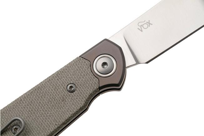 Afbeelding voor MKM Jacques JQ-TGC, Satin CPM MagnaCut, Green Canvas Micarta zakmes, Jesper Voxnaes design