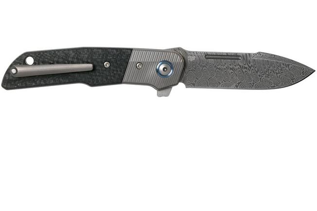 Image for MKM Clap LS01-D Damasteel, Titanium, Carbon fibre pocket knife, Bob Terzuola design Limited Edition