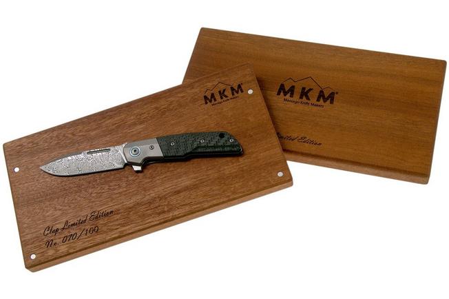 Image for MKM Clap LS01-D Damasteel, Titanium, Carbon fibre pocket knife, Bob Terzuola design Limited Edition