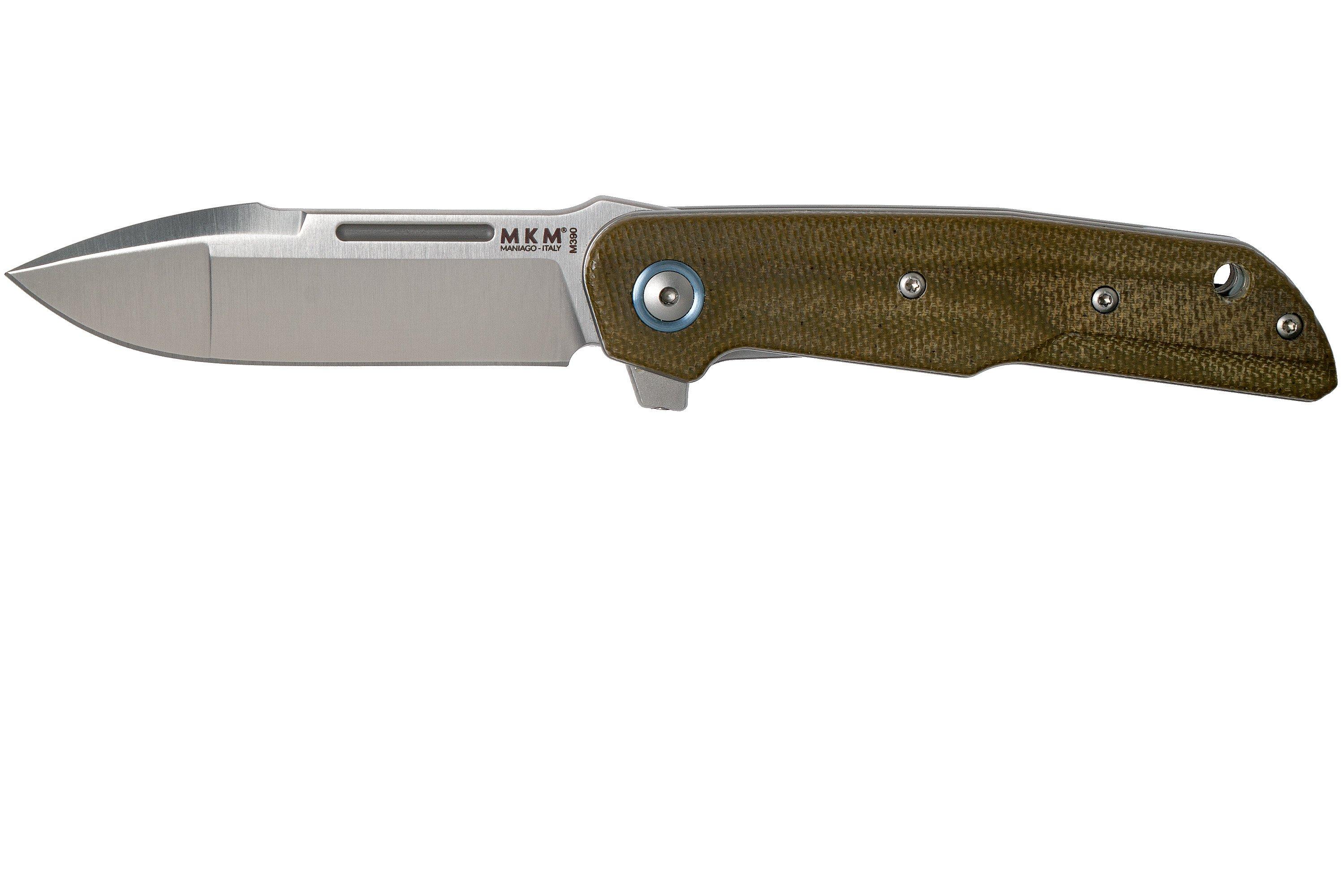 MKM Clap LS01-GC Green Canvas Micarta Pocket Knife, Bob Terzuola Design ...