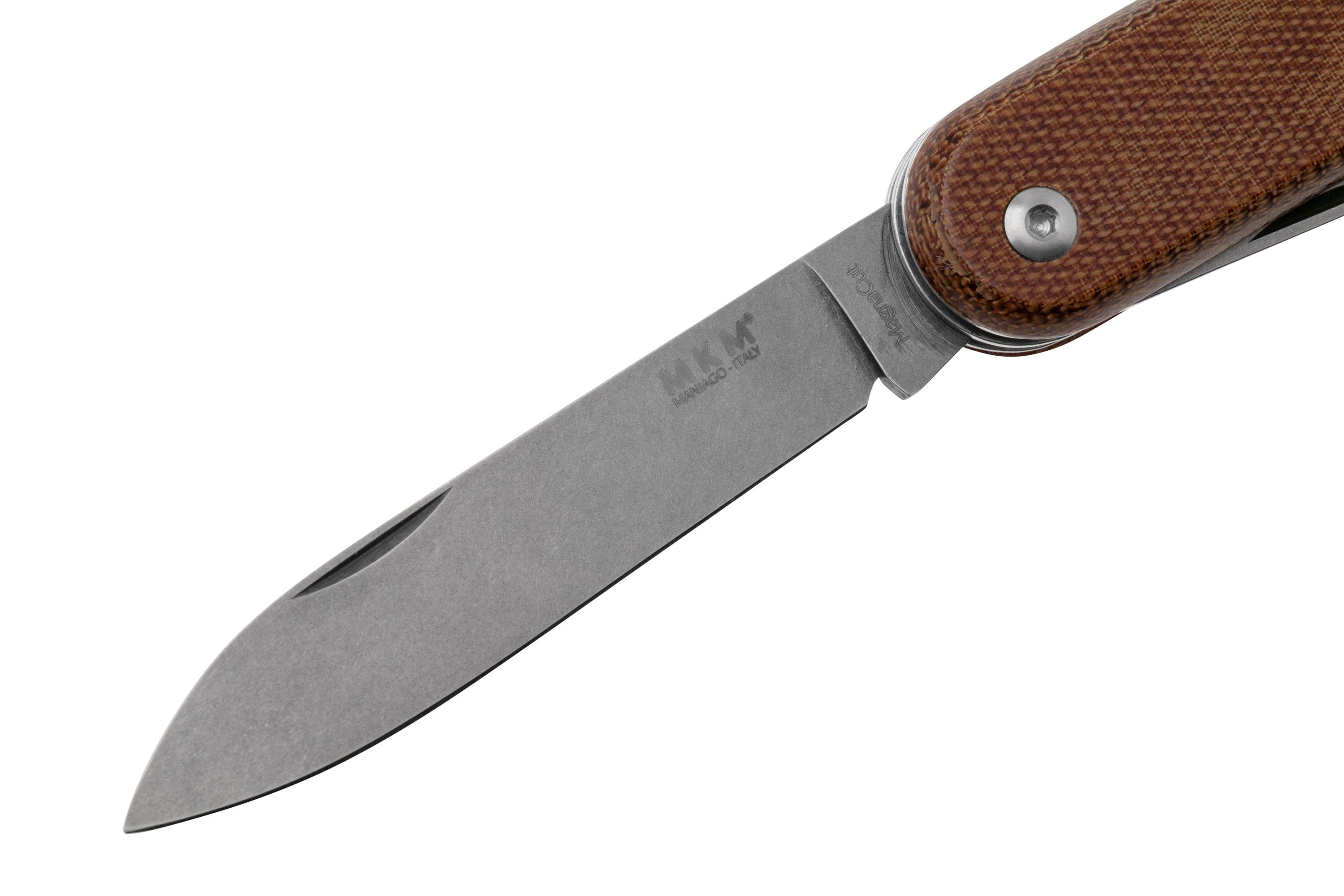 MKM Malga 6 MP06MAG-NC MagnaCut Natural Canvas Micarta, pocket knife ...