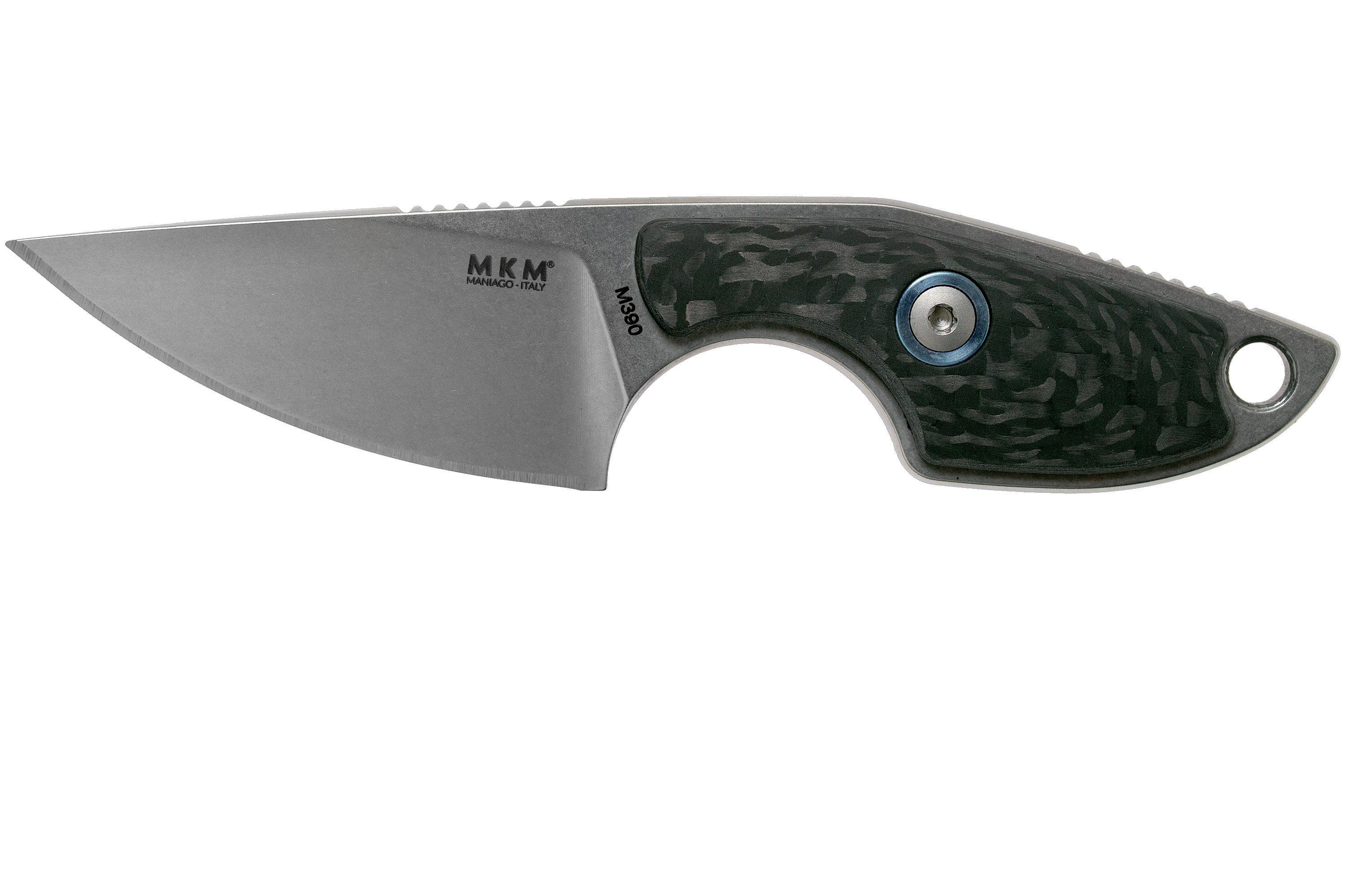 MKM Mikro 1 Drop, Stonewashed Carbon Fiber Neck Knife, Jesper Voxnaes