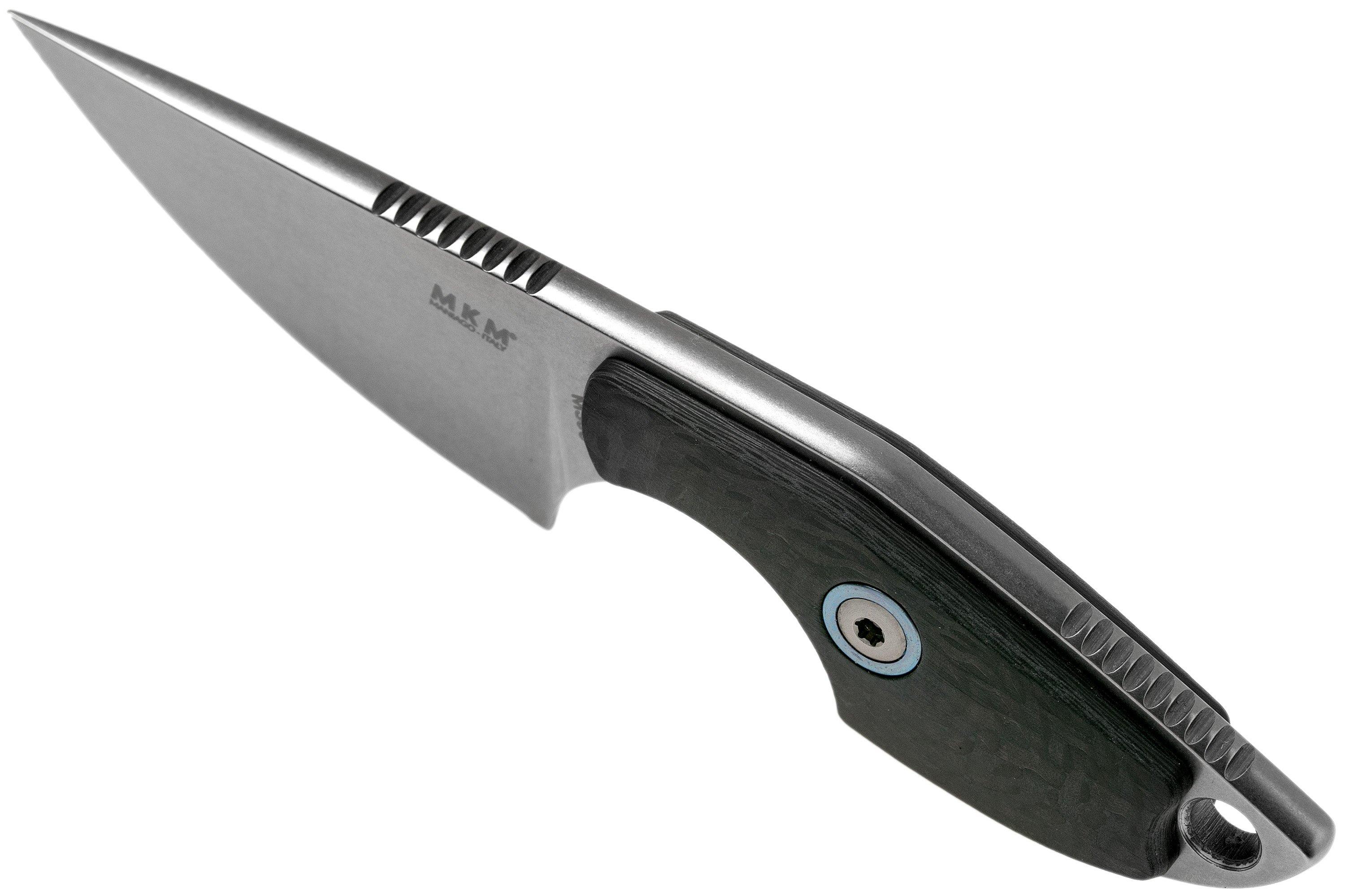 MKM Mikro 1 Drop, Stonewashed Carbon Fiber Neck Knife, Jesper Voxnaes