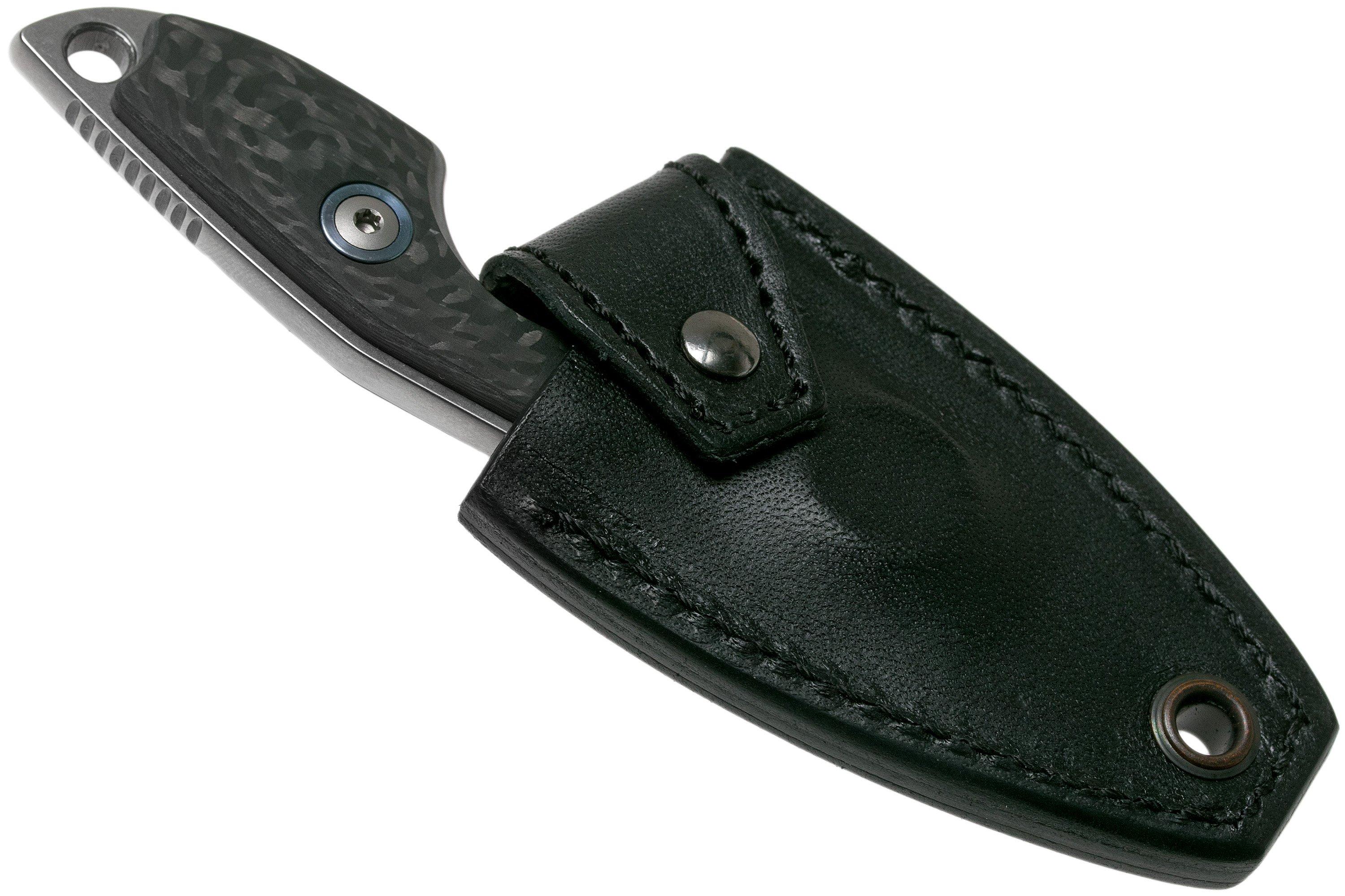 MKM Mikro 1 Drop, Stonewashed Carbon Fiber Neck Knife, Jesper Voxnaes