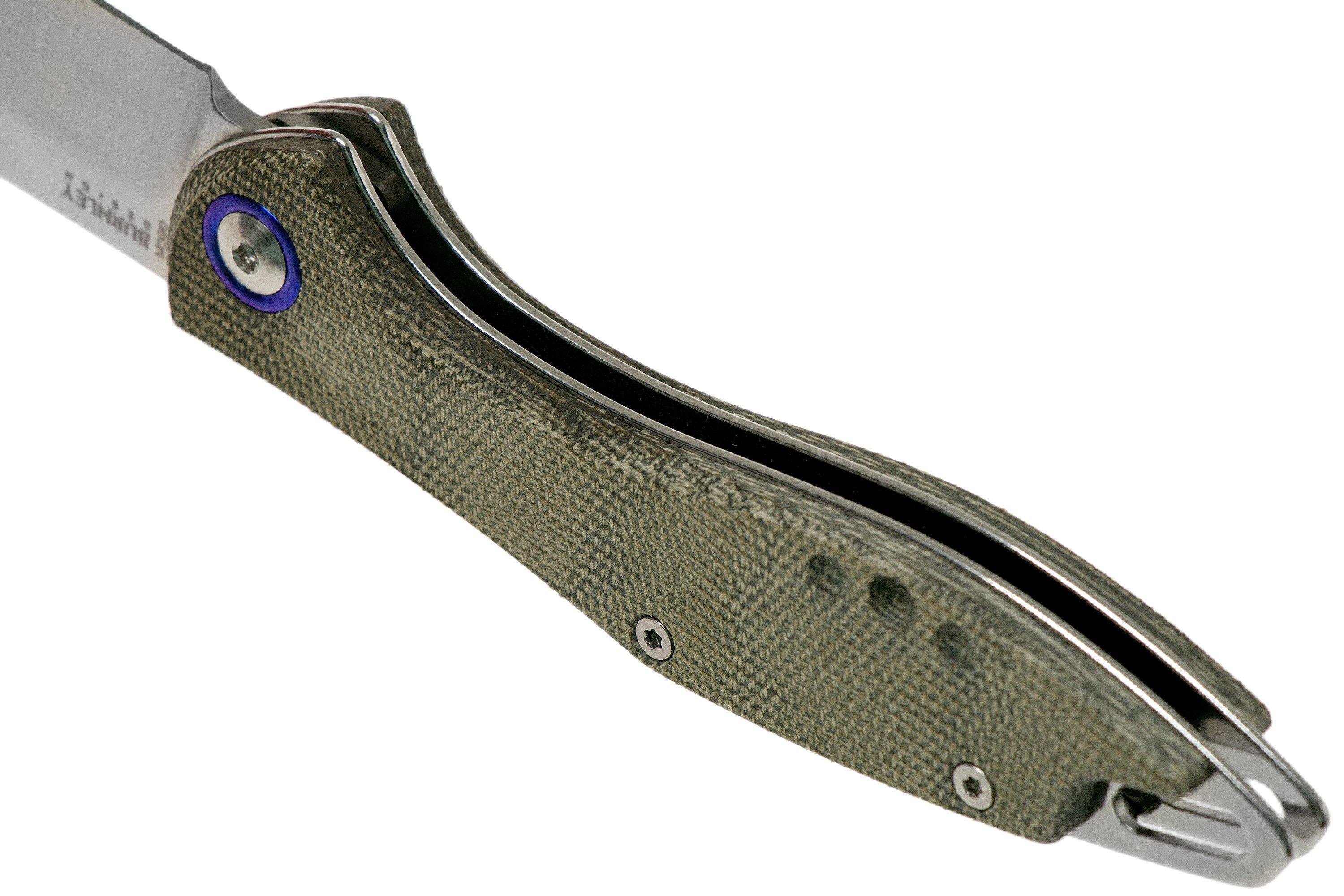 「正規品」9 hand Manta Ray 2.0 Mokume製　EDC MKM Fara MY01-GC Green Micarta pocket knife, Lucas Burnley design