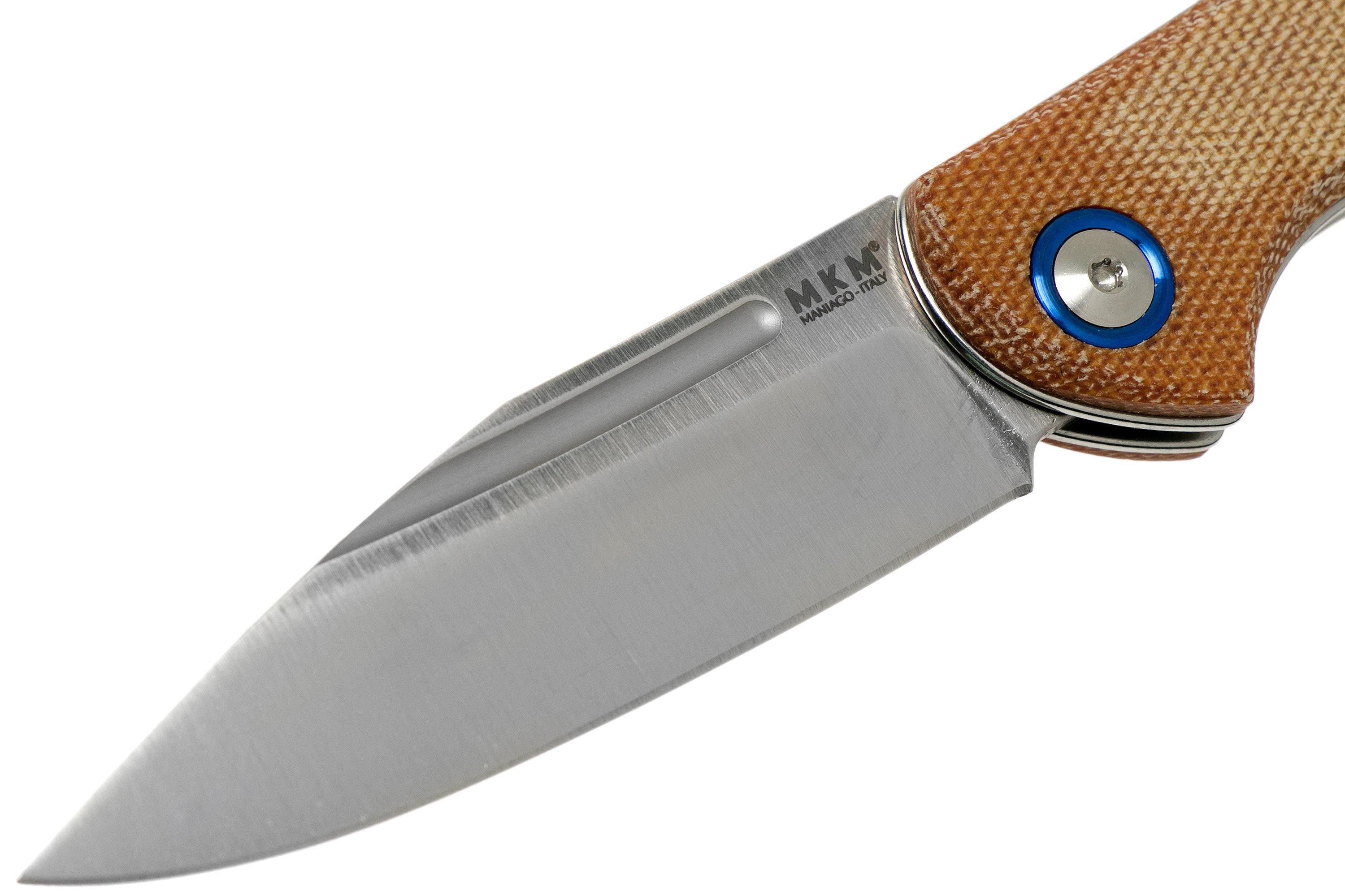 MKM Fara MY01NC Natural Micarta pocket knife, Lucas Burnley design