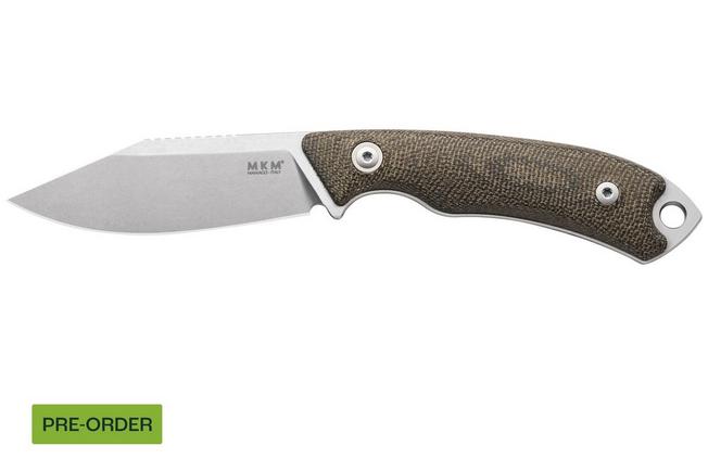 Afbeelding voor MKM Pocket Tango 4 MK PT4-GC Stonewashed Elmax, Green Canvas Micarta, vaststaand mes, David C. Andersen design 
