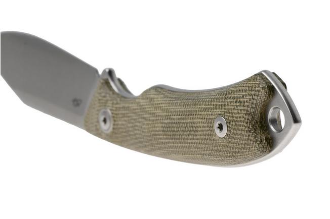 Afbeelding voor MKM Pocket Tango 4 MK PT4-GC Stonewashed Elmax, Green Canvas Micarta, vaststaand mes, David C. Andersen design 