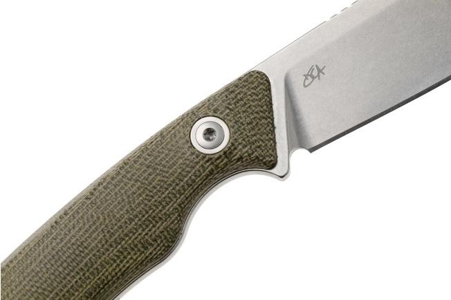 Afbeelding voor MKM Pocket Tango 4 MK PT4-GC Stonewashed Elmax, Green Canvas Micarta, vaststaand mes, David C. Andersen design 