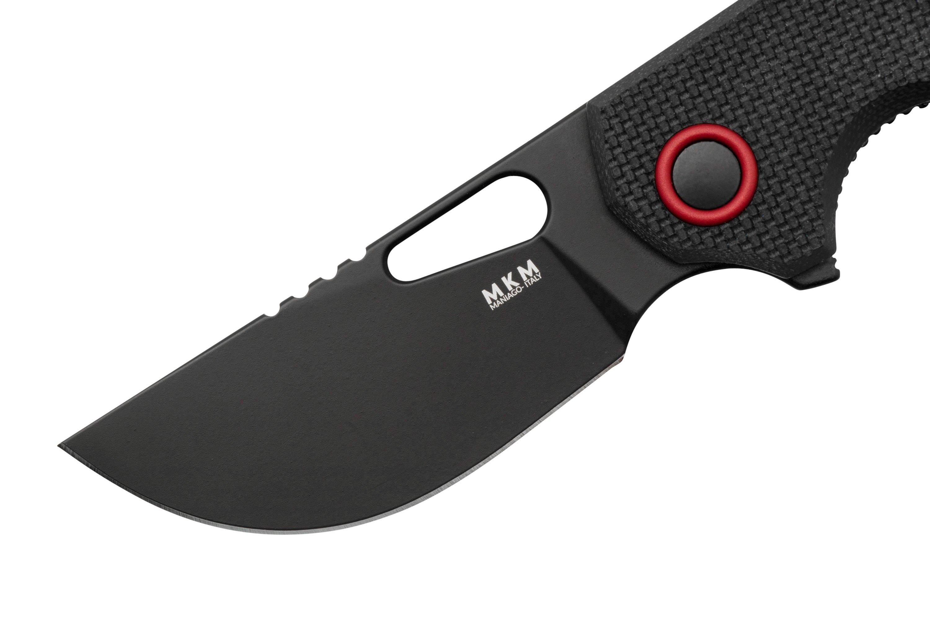 MKM Vincent VCN-GBB Black PVD N690CO, Black G10, Red Aluminum pocket ...