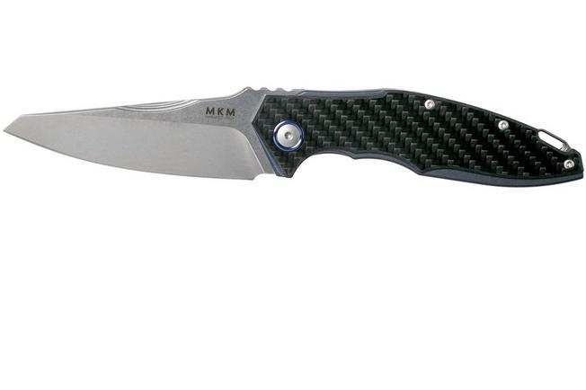Image for MKM Raut VP01-CF Carbon fibre Front flipper pocket knife, Lucas Burnley design