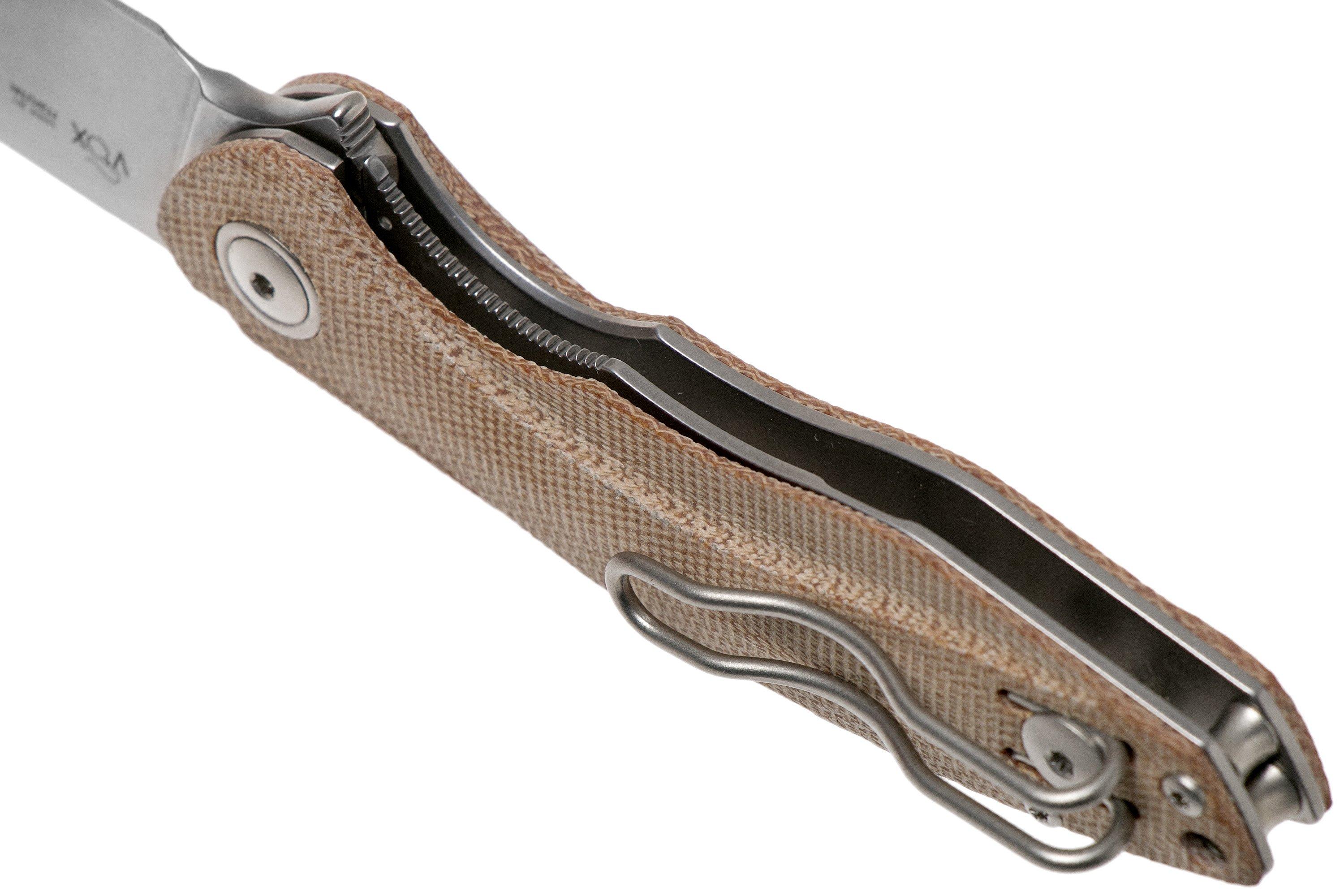 MKM Timavo VP02NC Natural Canvas Micarta Stonewash pocket knife