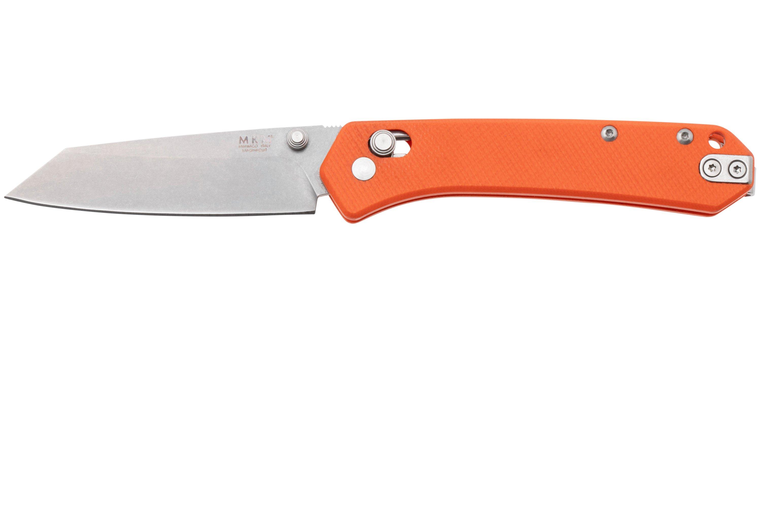 MKM Yipper YP-GOR Stonewashed MagnaCut, Orange G10 pocket knife, Ben ...