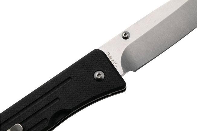 Bild für 1881 Knife Works Route 66, RT68-DP-BLCK-G10, Tumbled S45VN Droppoint, Black G10 Taschenmesser, Greg Medford Design