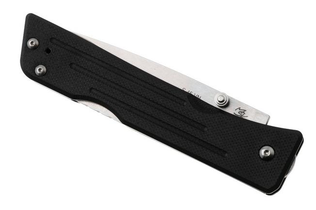 Bild für 1881 Knife Works Route 66, RT68-DP-BLCK-G10, Tumbled S45VN Droppoint, Black G10 Taschenmesser, Greg Medford Design