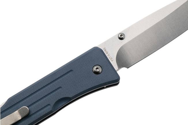 Imagen para 1881 Knife Works Route 66, RT68-DP-BLUE-G10, Tumbled S45VN Droppoint, Denim Blue G10 navaja, diseño de Greg Medford