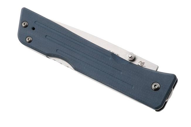 Imagen para 1881 Knife Works Route 66, RT68-DP-BLUE-G10, Tumbled S45VN Droppoint, Denim Blue G10 navaja, diseño de Greg Medford