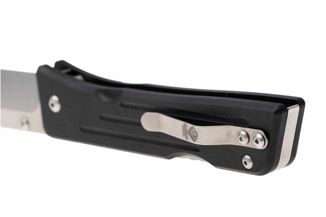 Bild für 1881 Knife Works Route 66, RT68-TB-BLCK-G10, Tumbled S45VN Tanto, Black G10 Taschenmesser, Greg Medford Design