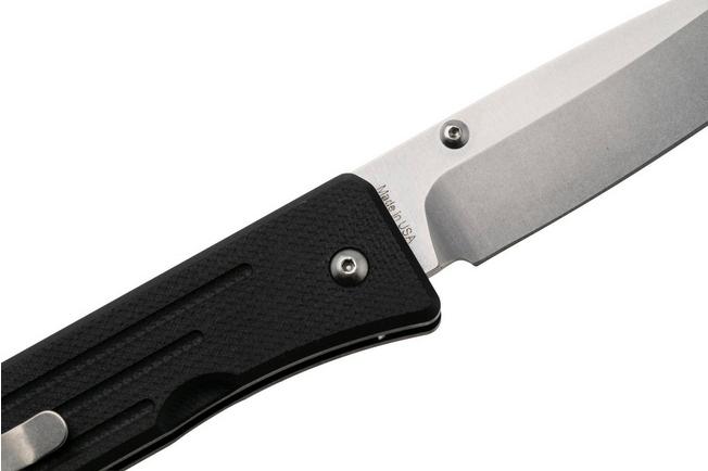 Bild für 1881 Knife Works Route 66, RT68-TB-BLCK-G10, Tumbled S45VN Tanto, Black G10 Taschenmesser, Greg Medford Design