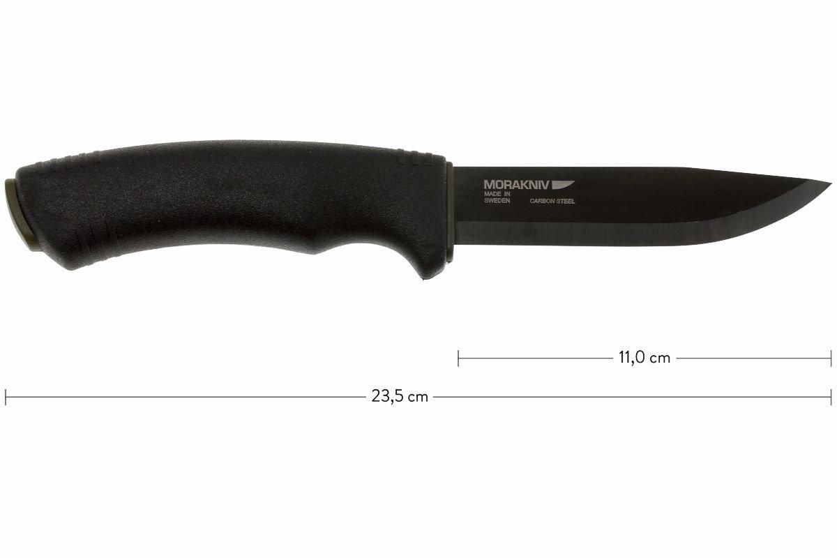 Morakniv Mora of Sweden Bushcraft Black Knife 4.3 Carbon Steel Blade,  Black Rubber Handle - KnifeCenter - M-10791