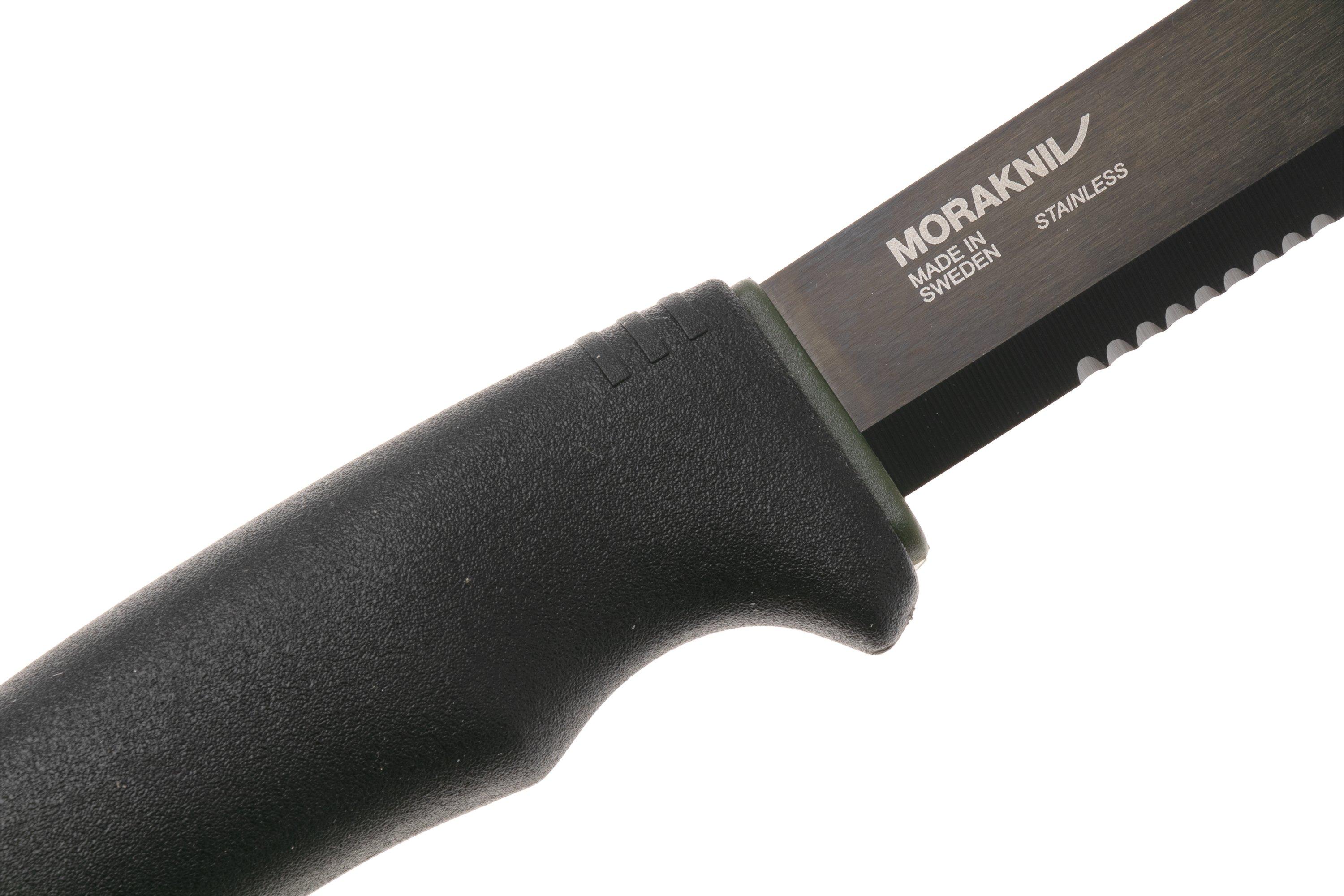 Mora Bushcraft Black SRT 12043, black DLC Serrated 12C27, faca de ...