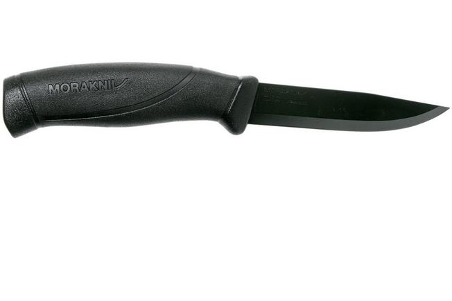 Mora COMPANION negro acero SANDVIK 12C27, empuñadura de goma.