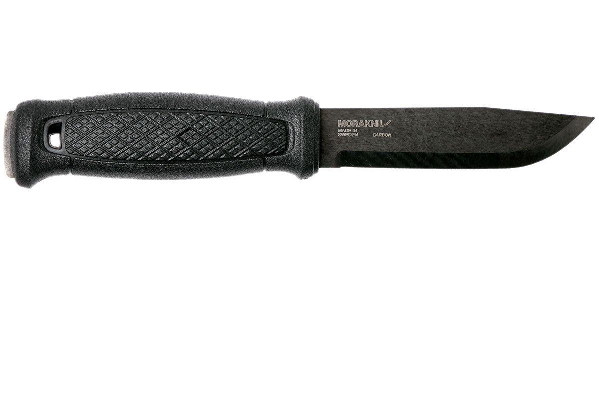 Mora Garberg Black Carbon bushcraft knife, leather sheath