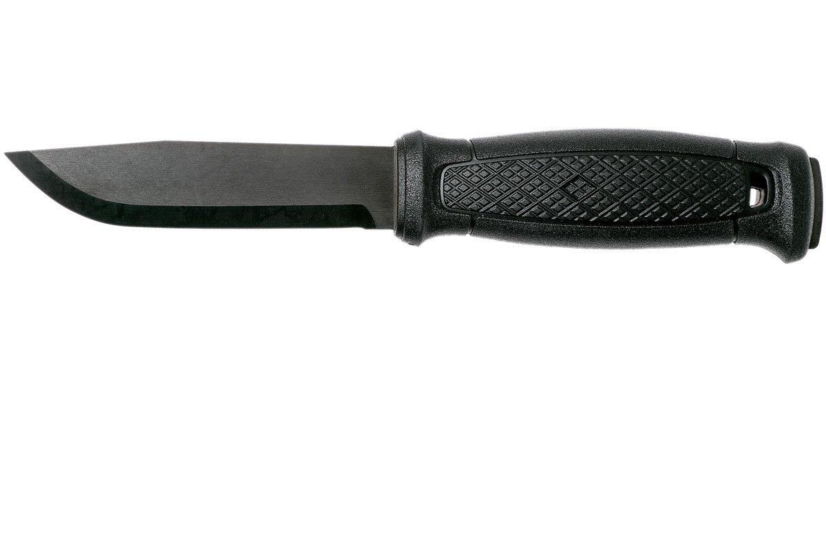 Mora Garberg survival black blade knife features an integrated