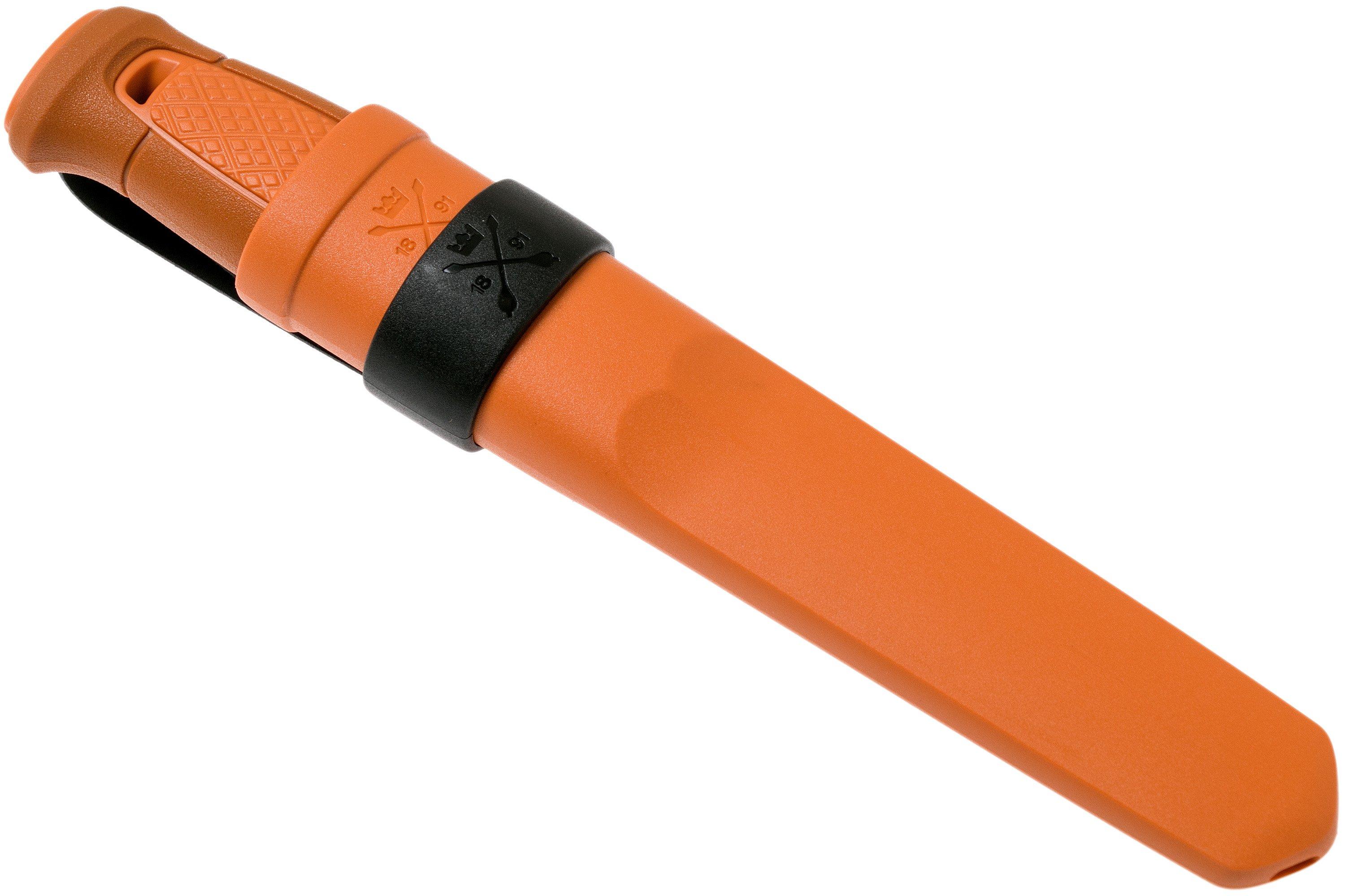 Morakniv Kansbol Fixed Blade, 4.5 Satin Stainless Blade, Burnt Orange  Polypropylene Handle, Multi-Mount Sheath