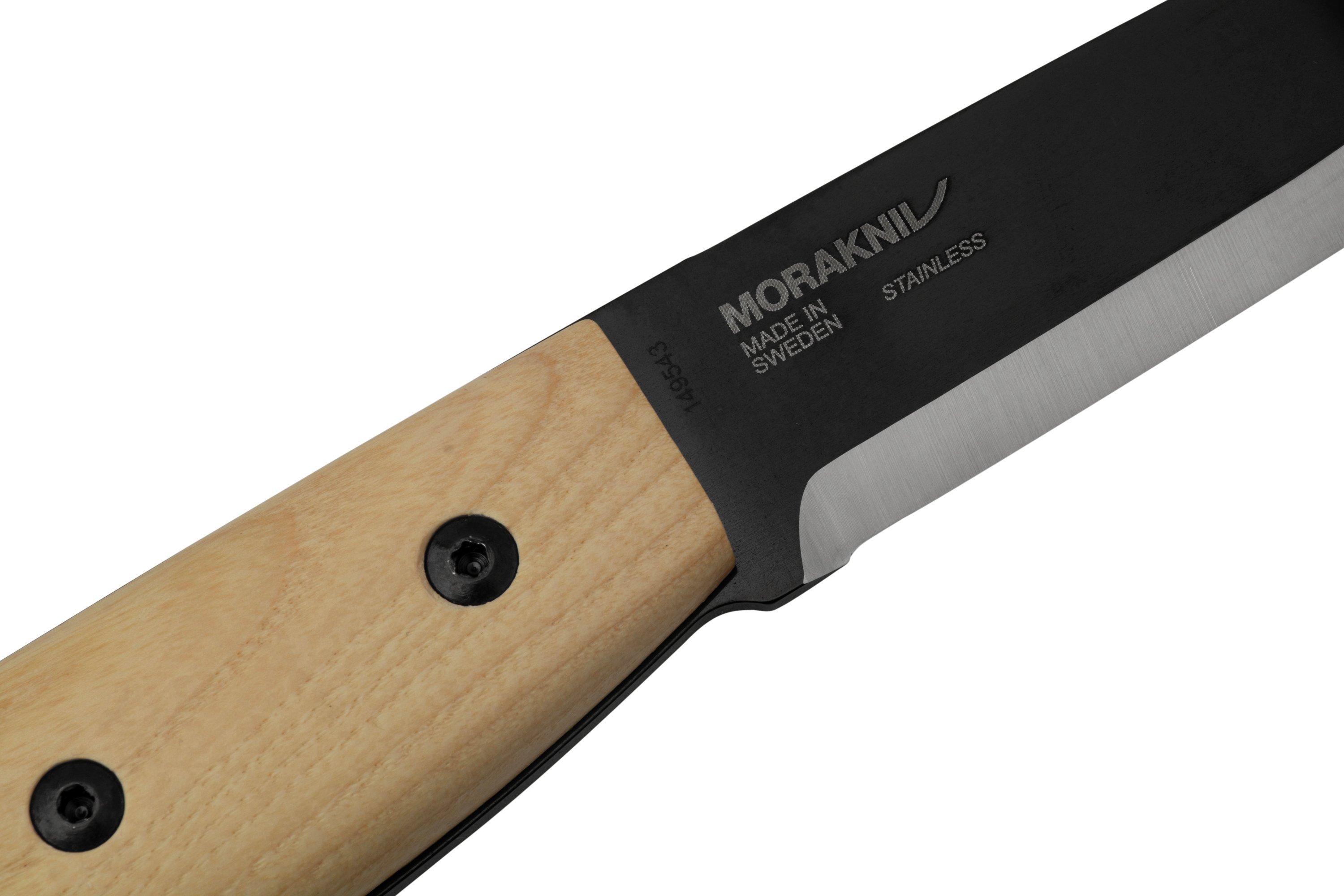 Morakniv Wit 14084 Ash Wood, Black Blade, bushcraft knife