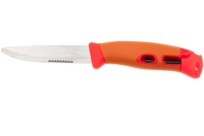 Bild für Morakniv Companion Spark Emergency (S) 14478 Orange/Red, Bushcraft Messer mit Feuerstahl, Teilwellenschliff