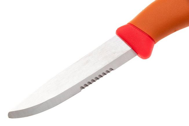 Bild für Morakniv Companion Spark Emergency (S) 14478 Orange/Red, Bushcraft Messer mit Feuerstahl, Teilwellenschliff