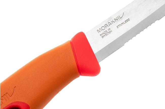 Bild für Morakniv Companion Spark Emergency (S) 14478 Orange/Red, Bushcraft Messer mit Feuerstahl, Teilwellenschliff