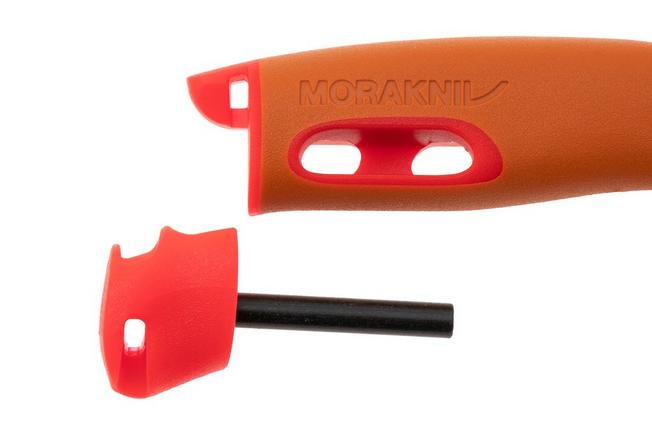 Bild für Morakniv Companion Spark Emergency (S) 14478 Orange/Red, Bushcraft Messer mit Feuerstahl, Teilwellenschliff