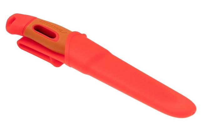 Bild für Morakniv Companion Spark Emergency (S) 14478 Orange/Red, Bushcraft Messer mit Feuerstahl, Teilwellenschliff