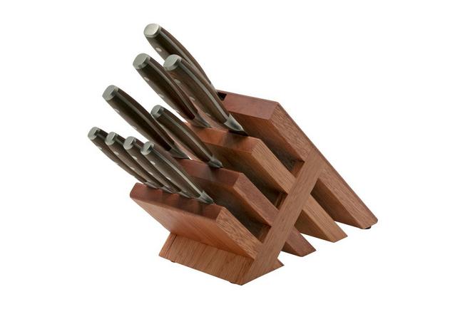 Messermeister Avanta 10-Piece Pakkawood Knife Block Set - German X50  Stainless Steel - Includes 4 Speciality Knives, Heavy-Weight Fork, 4 Steak  Knives & Magnetic Knife Block - Yahoo Shopping