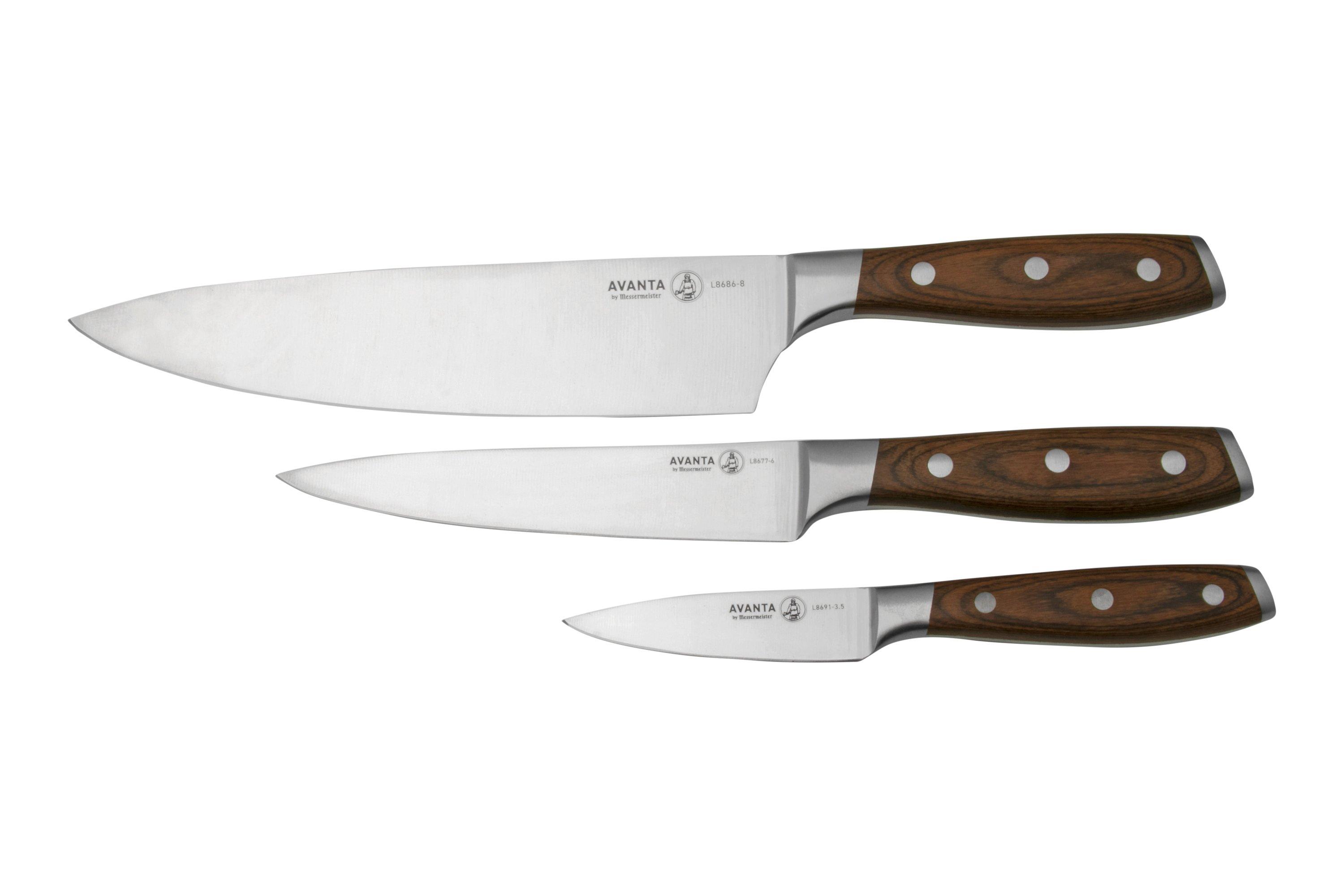 Messermeister Avanta Start Set, 3piece knife set, pakka wood