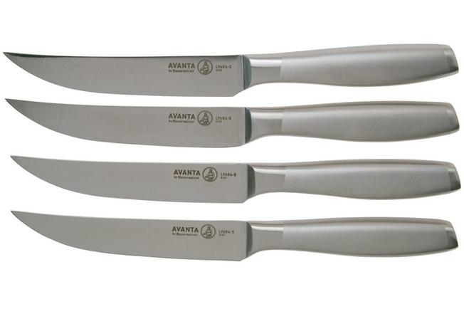 Messermeister Avanta L9684-5-4S, 4-piece steak knife set, silver